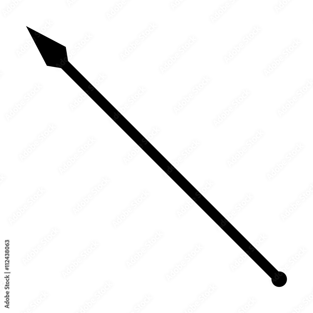 Medieval spear weapon with pointed head flat icon for games and websites Medieval spear weapon with pointed head flat icon for games and websites