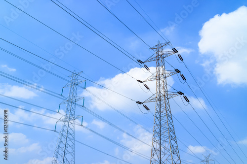 high voltage electric power post tower