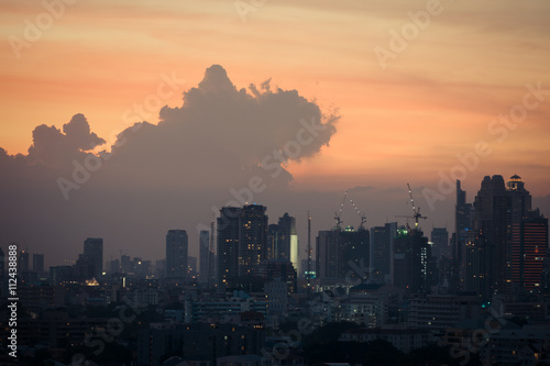 Nighttime and transportation in Bangkok city Thailand