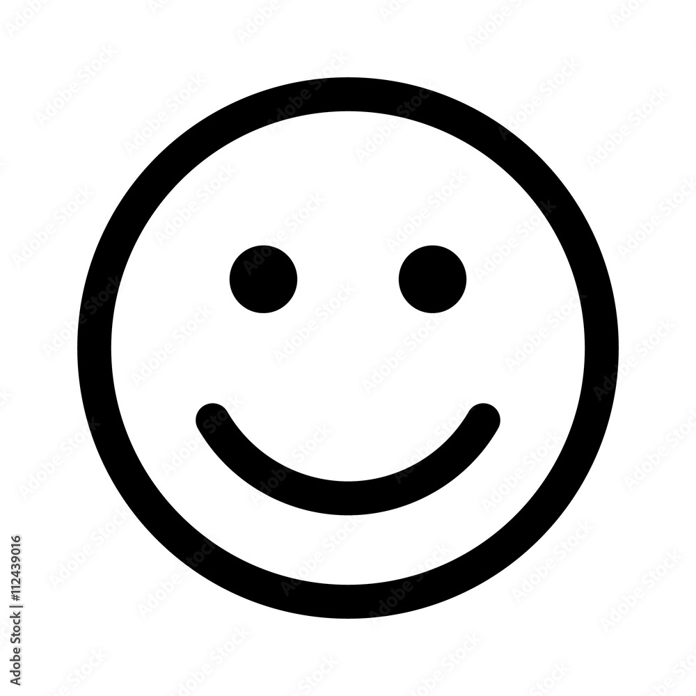 Happy smiley face or emoticon line art icon for apps and websites Happy smiley face or emoticon line art icon for apps and websites