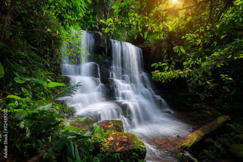 Mun Daeng Waterfall  the beautiful waterfall in deep forest at Phu Hin Rong Kla National Park in Thailand