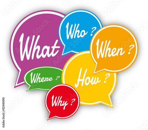 Bulles questions plusieurs couleurs 