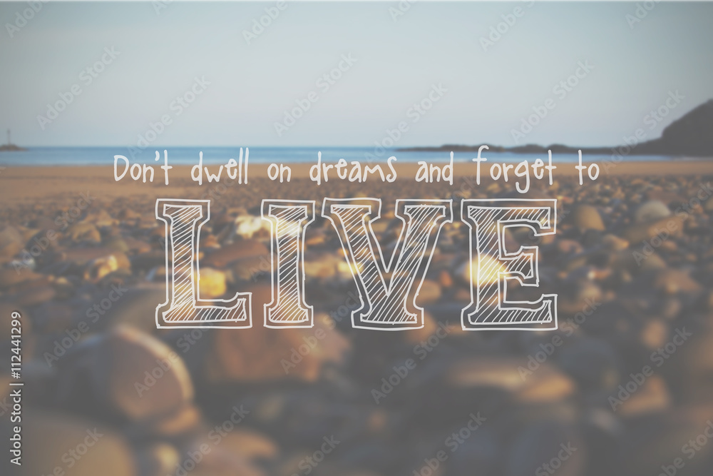 Fotografie Inspirational life message on a blurred background