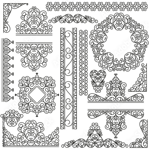 Vászonkép Line art set