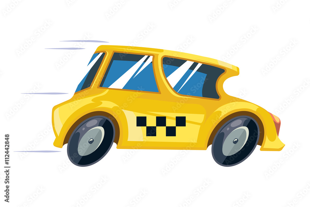 vector ilustration of yellow taxi car