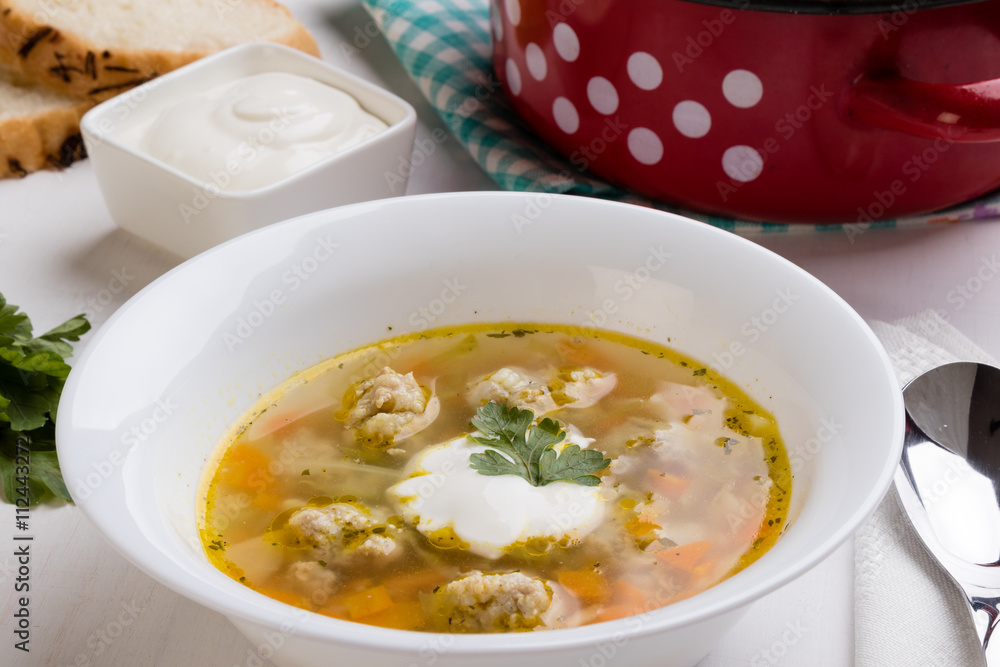 Soup with meatballs Soup with meatballs
