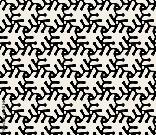 Vector Seamless Black and White Geometric Ornamental Pattern