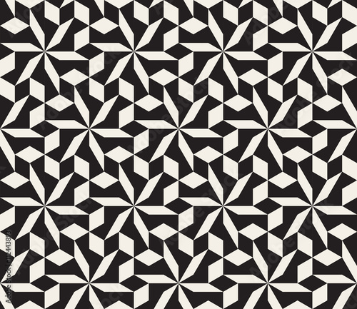 Vector Seamless Black and White Geometric Tessellation Pattern