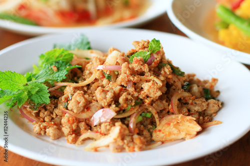 Spicy minced pork (Thai foods)