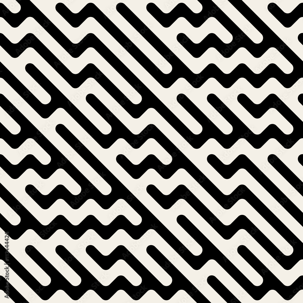 Vector Seamless Black and White Hand Drawn Diagonal ZigZag Lines Irregular Pattern Vector Seamless Black and White Hand Drawn Diagonal ZigZag Lines Irregular Pattern