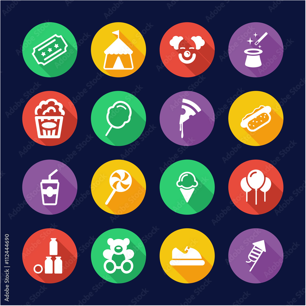 Fair Icons Flat Design Circle Fair Icons Flat Design Circle