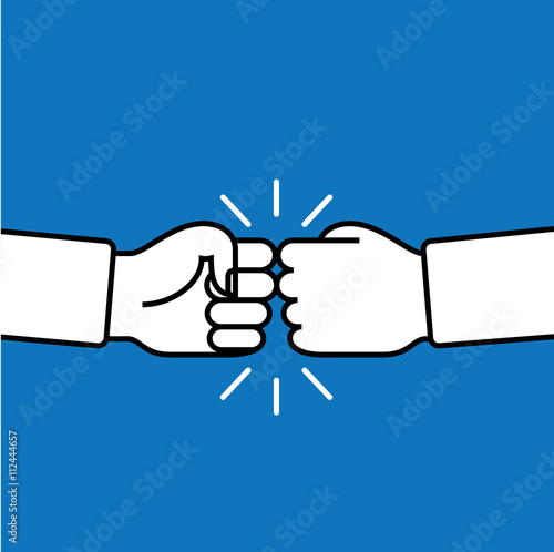 Fist bump. Friendship sign. Agreement symbol. Vector illustration