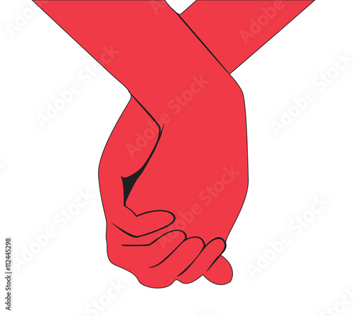 hand holding another hand vector