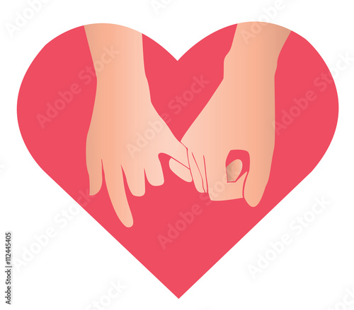 promise , hand holding in heart shape vector