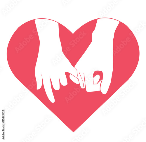 promise , hand holding in heart shape vector