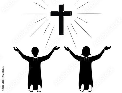 Pray to Jesus Christ art vector