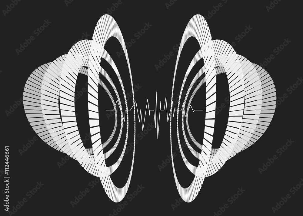 custom made wallpaper toronto digitalAbstract repeated monochrome circles in perspective.