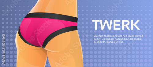 Twerk Booty Dancer Modern Girl Performer Dance Copy Space Pop Art Colorful Retro Style