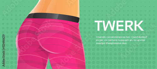 Twerk Booty Dancer Modern Girl Performer Dance Copy Space Pop Art Colorful