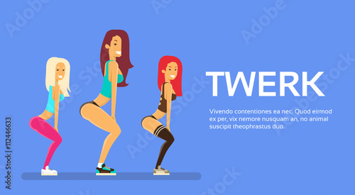 Twerk Booty Dancer Group Modern Girl Performer Dance Copy Space
