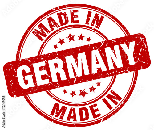 made in Germany red grunge round stamp