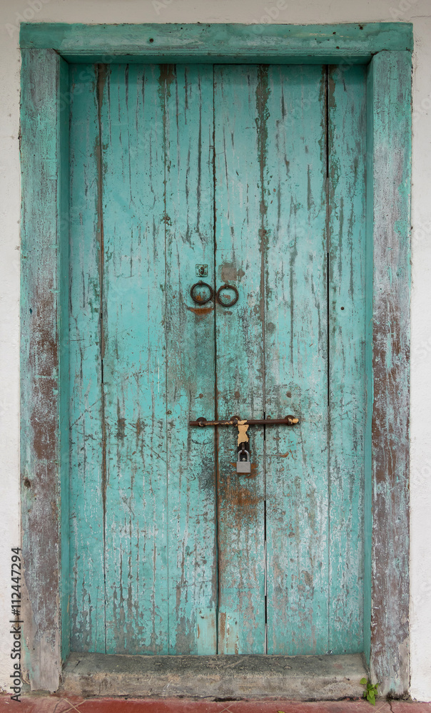 Rustic antique wooden door. Architectural element. Material construction. Rustic antique wooden door. Architectural element. Material construction.