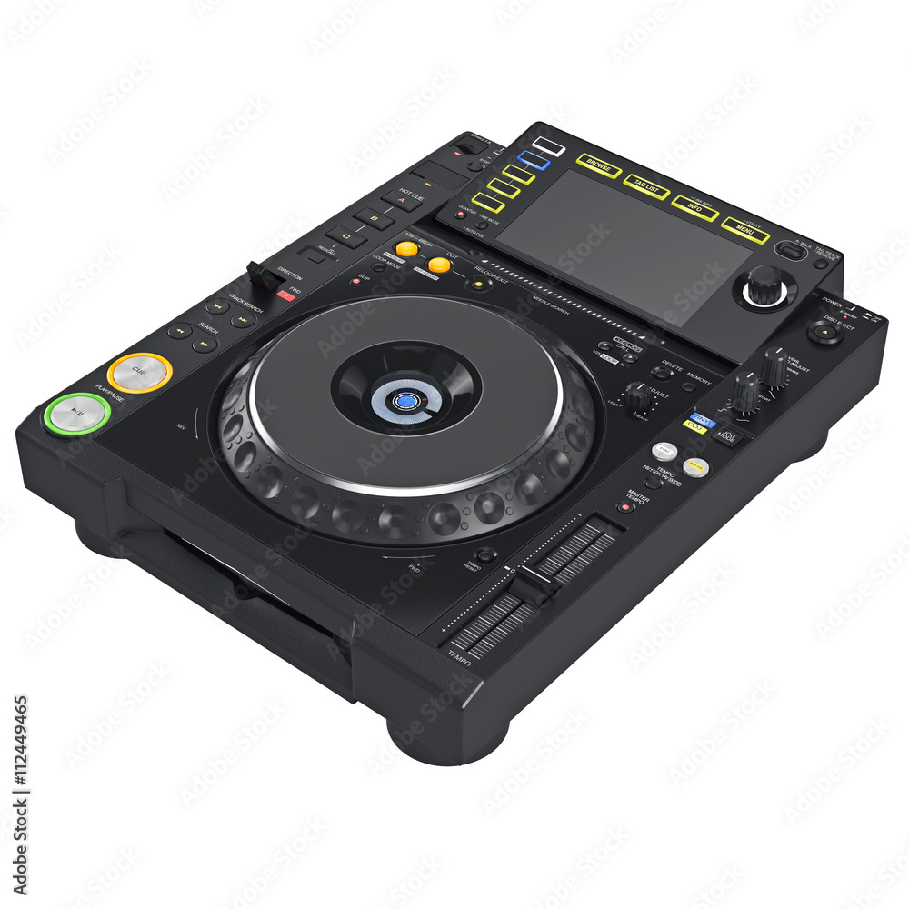 Fototapeta premium Dj mixer music digital equipment with large screen. 3D graphic