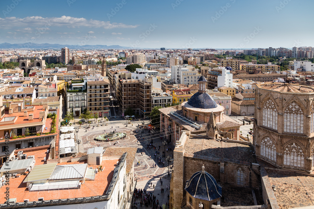 Aerial views of the rooftops of the city of Valencia. Aerial views of the rooftops of the city of Valencia.
