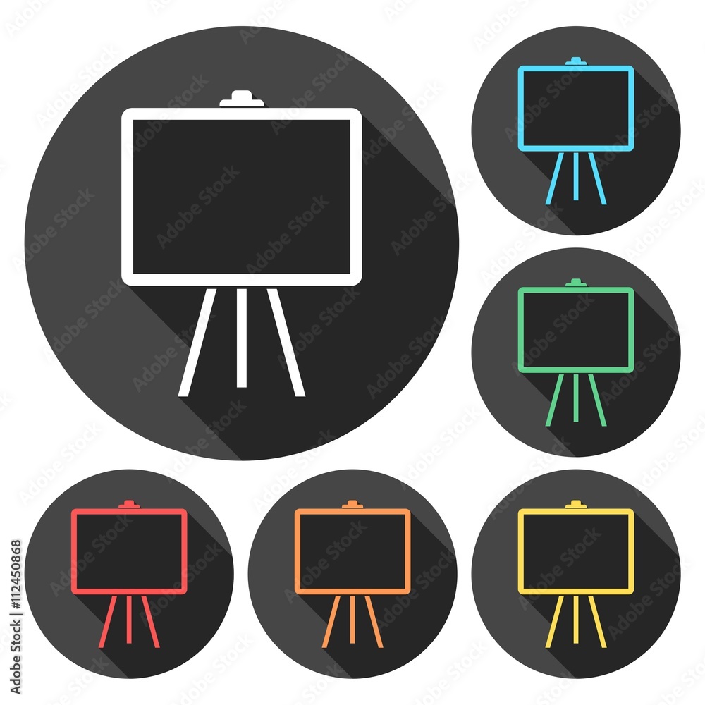 Board icons set with long shadow Board icons set with long shadow