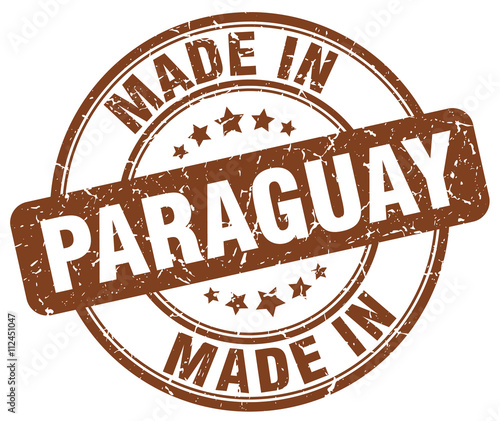 made in Paraguay brown grunge round stamp