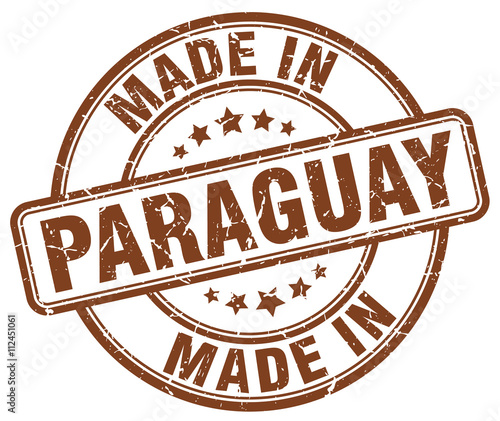made in Paraguay brown grunge round stamp