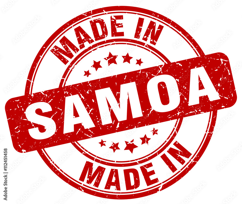 made in Samoa red grunge round stamp made in Samoa red grunge round stamp