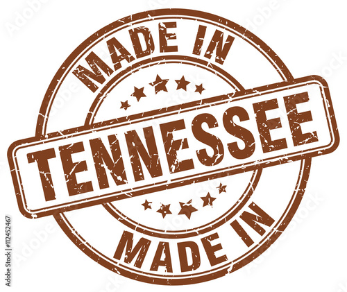 made in Tennessee brown grunge round stamp