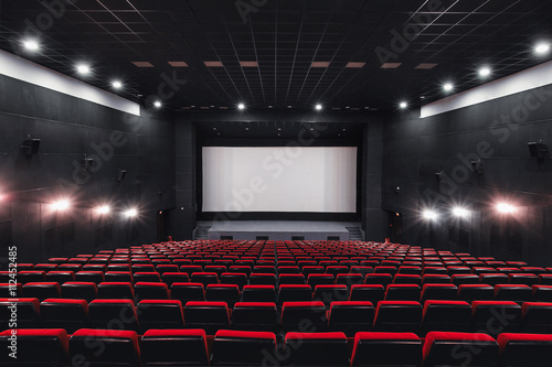 Fotografie Empty rows of red theater or movie seats