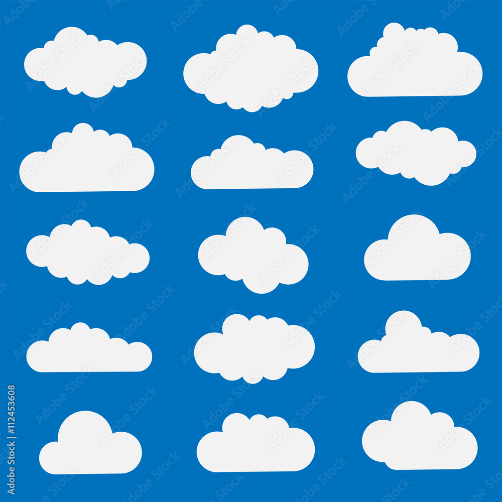 Collection of cloud icons Collection of cloud icons