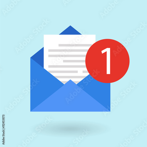 Email message concept. New, incoming message