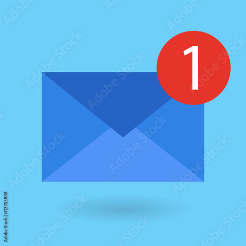 Email message concept. New, incoming message