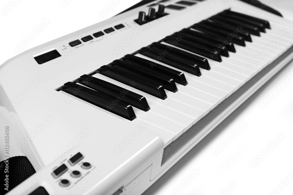 Keyboard of synthesizer closeup Keyboard of synthesizer closeup