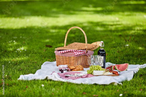 Healthy outdoor summer or spring picnic