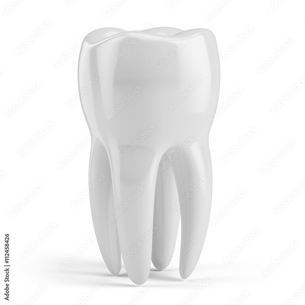 Tooth isolate on white. Tooth 3d icon. Health, medical, tooth doctor, dental clinic or dentist symbol Tooth isolate on white. Tooth 3d icon. Health, medical, tooth doctor, dental clinic or dentist symbol