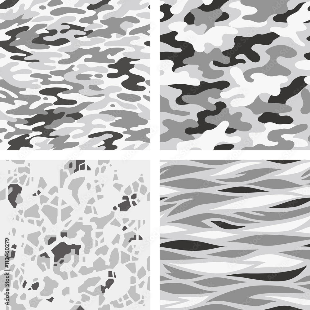 Seamless camouflage patterns (gray)