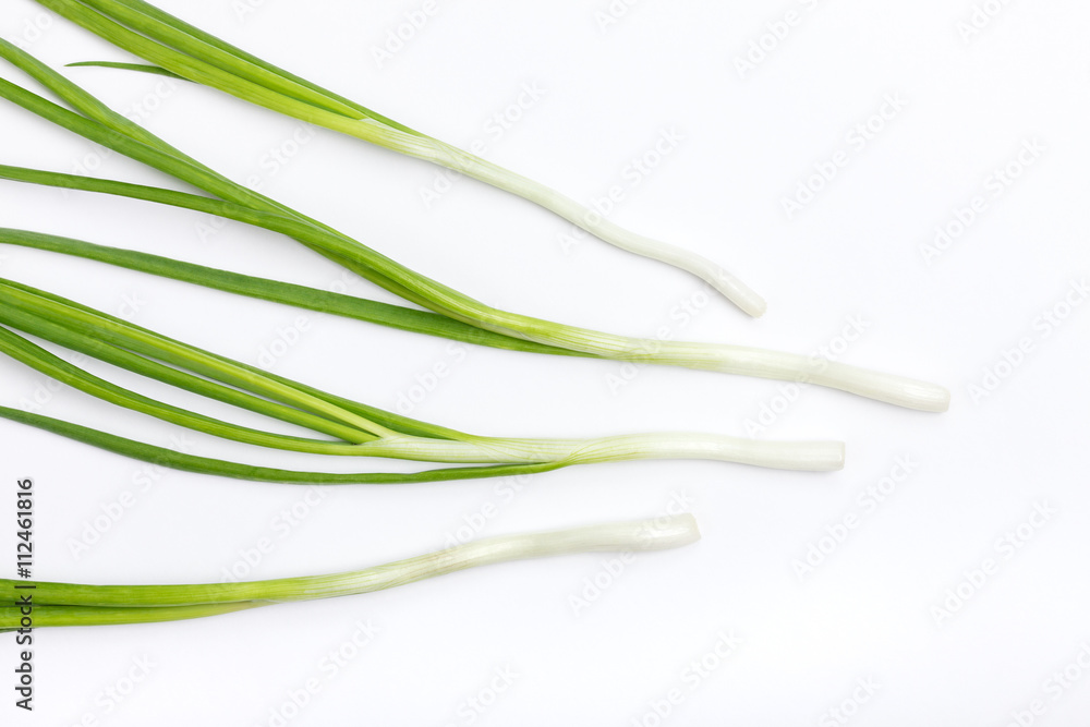 Green fresh onion on white Green fresh onion on white