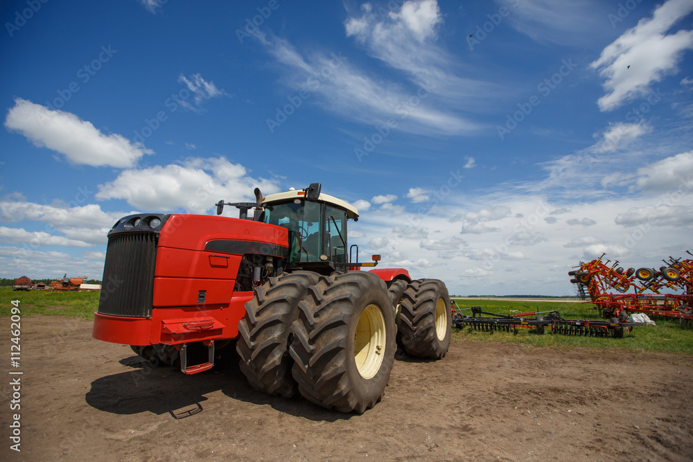 Working Harvesting Combine in the Field of Wheat Working Harvesting Combine in the Field of Wheat