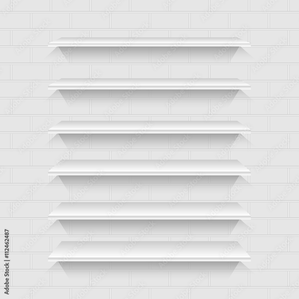 Empty shelf on a wall from blocks. Eps 10. Empty shelf on a wall from blocks. Eps 10.