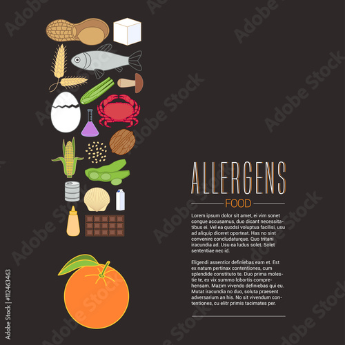 Vector design element for food allergen related photo