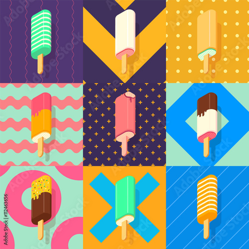 ice lolly colorful set
