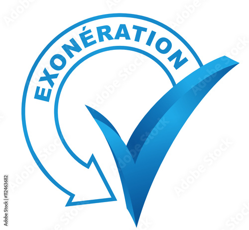 exonération sur symbole validé bleu