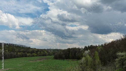 Landscape, blue sky, timelapse