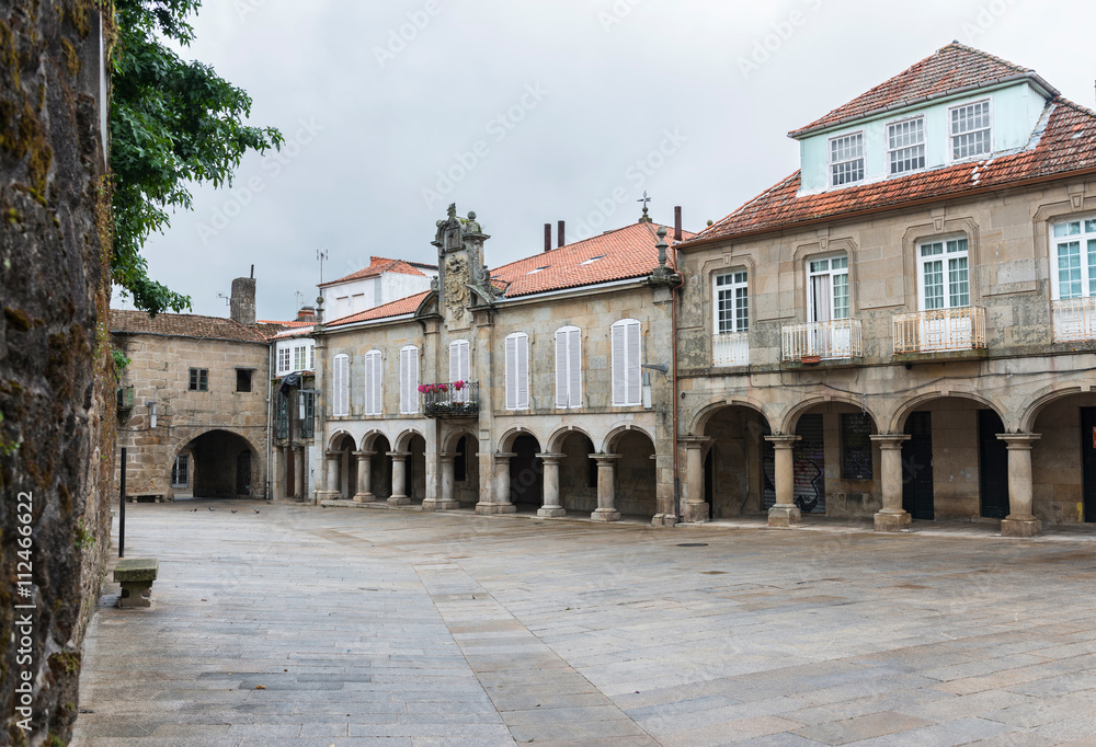 Square in the old town of Pontevedra in Galicia