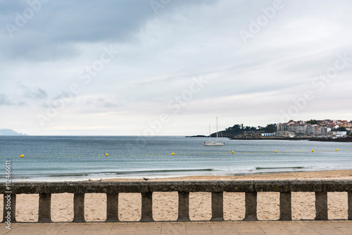 Beach promenade in Sanxenxo in the Rias Baixas  Galicia